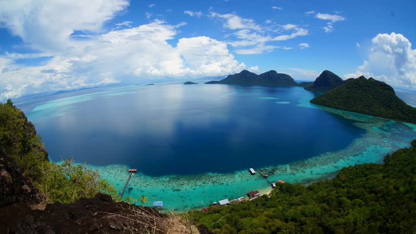 Timelapse Of Malaysia Sabah Borneo Scenic View Of Tun Sakaran Marine ...