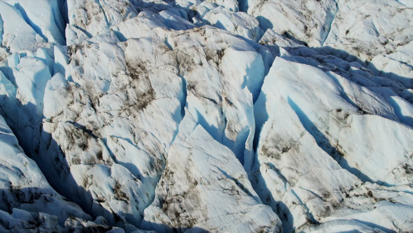 Aerial View Of Moraine Covered Glacier, Alaska - Aerial View Of Moraine ...