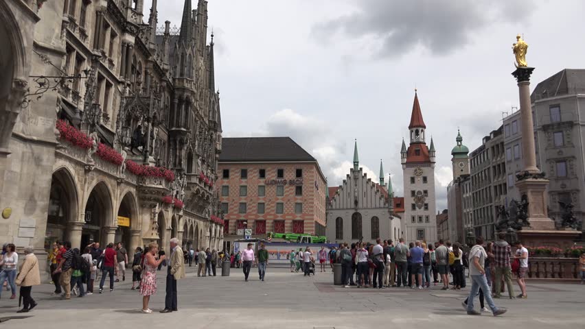 MUNICH - GERMANY, JULY 13, 2014, ULTRA HD 4K Tourist People Visit ...