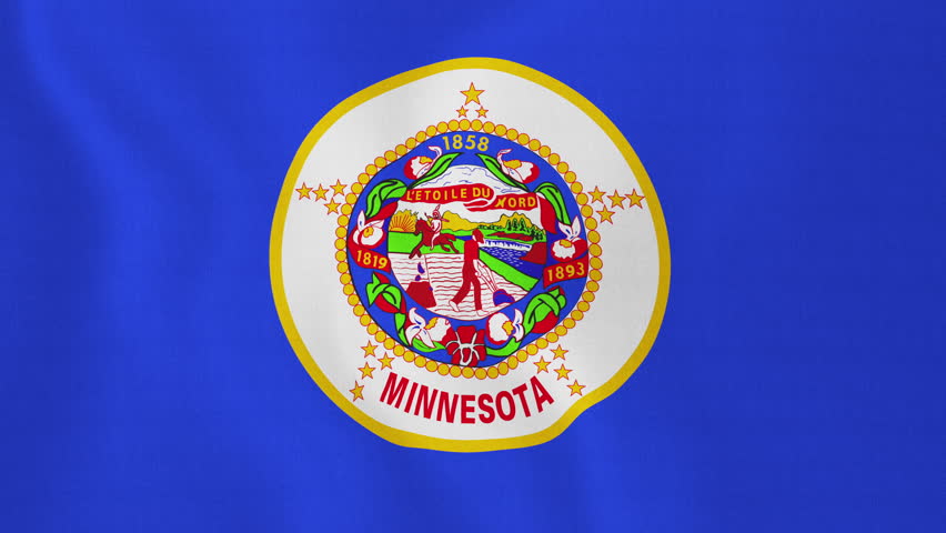 Seamless Loop Of The Minnesota State Flag With Highly Detailed Fabric ...