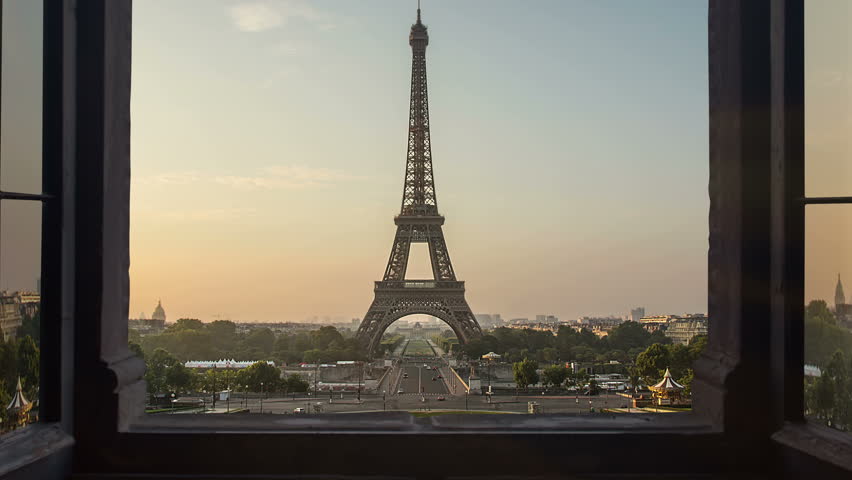 Unusual View Of The Eiffel Tower Seen From A Window Time Lapse From ...