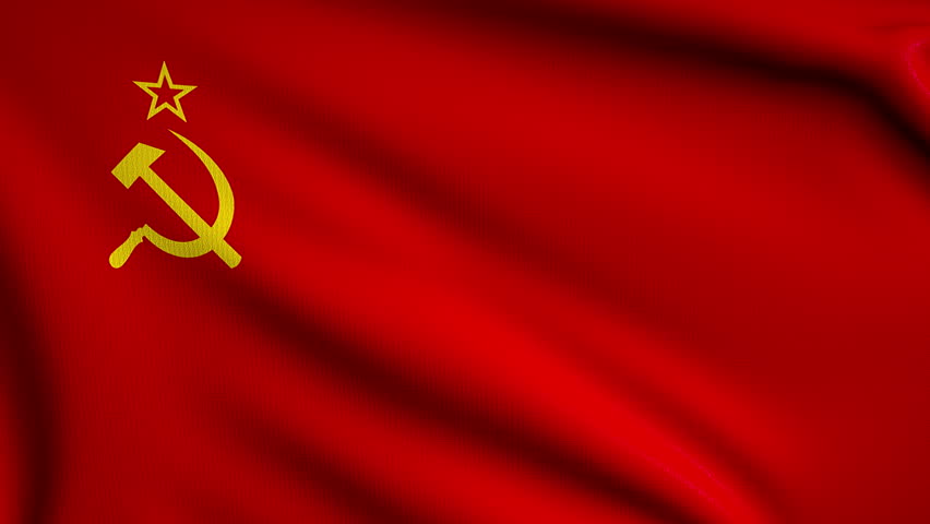 3D Illustration Of Flag Of The Old Soviet Union, Red Star And Hammer ...