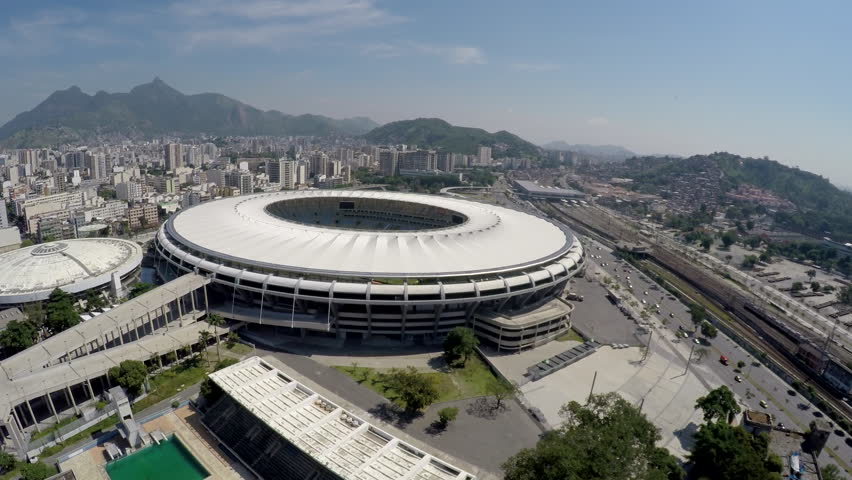 Overhead Aerial Shot Of Maracana Stadium, Rio De Janeiro, Brazil Stock ...